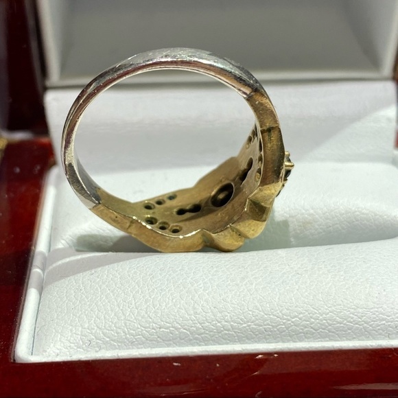 Gold Sterling Silver Vintage Sapphire Vintage SIZE 7 - Picture 10 of 17